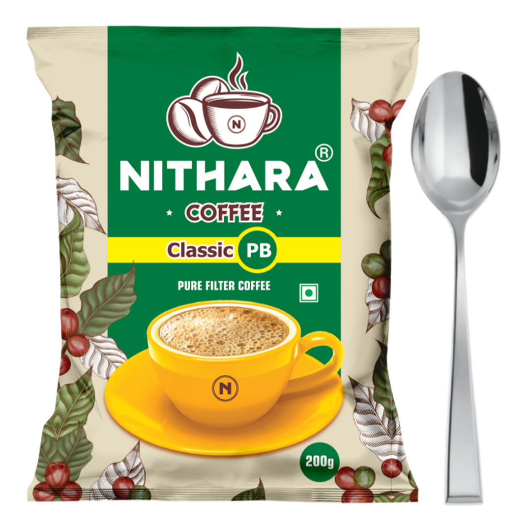 Nithara Classic PB | Pure Coffee | 200g (Free Spoon) | 600g (Free Tumbler) | 1kg (Free Dabara Set)