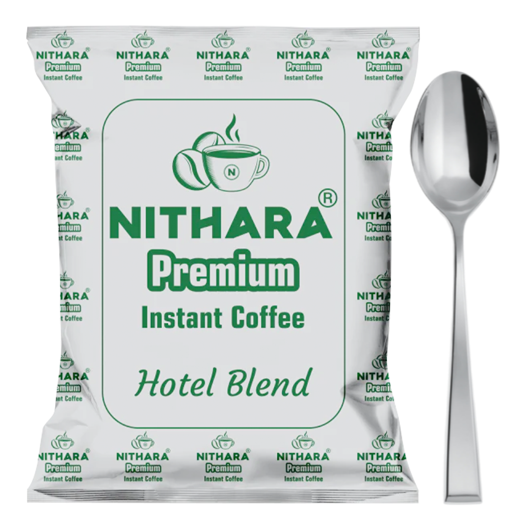 Nithara Hotel Blend Instant Coffee | 60% Coffee & 40% Chicory | 200g (Free Spoon) | 600g (Free Tumbler) | 1kg (Free Dabara Set)