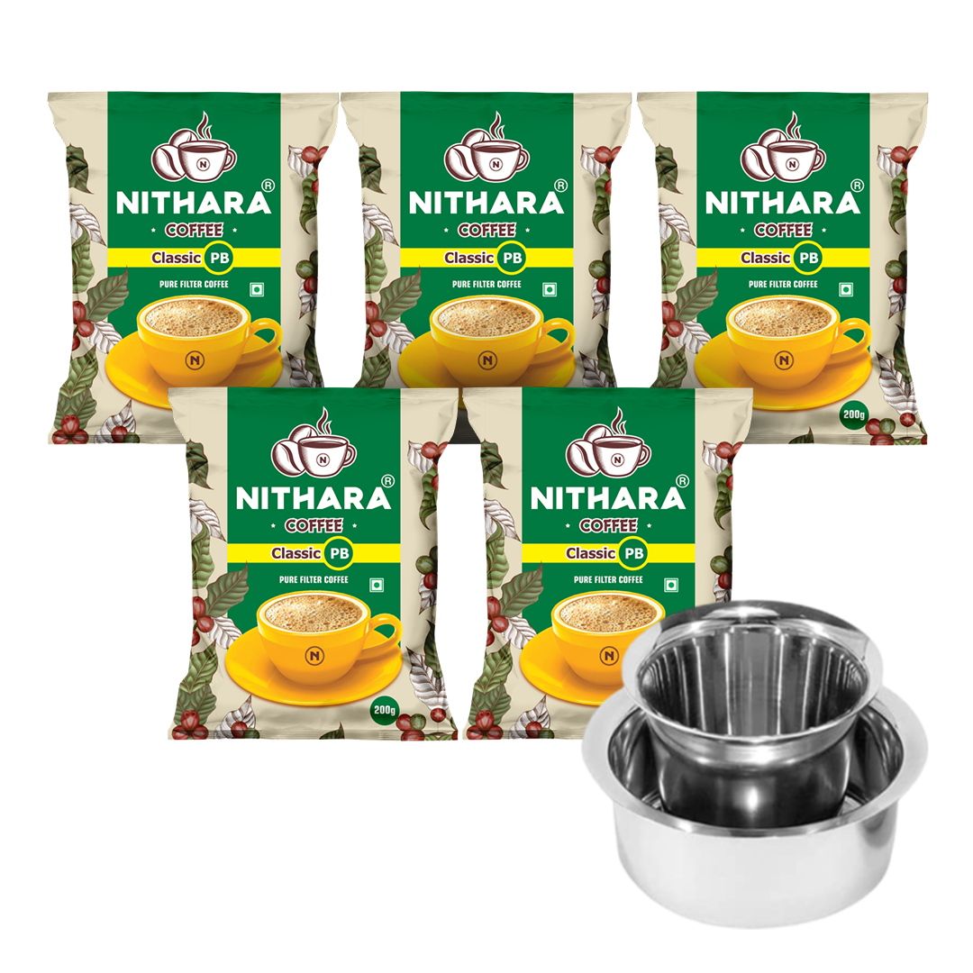 Nithara Classic PB | Pure Coffee | 200g (Free Spoon) | 600g (Free Tumbler) | 1kg (Free Dabara Set)